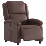 vidaXL Fotoliu rabatabil electric, maro, piele ecologică