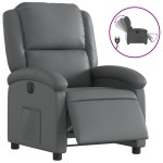 vidaXL Fotoliu rabatabil electric, gri, piele ecologică