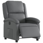 vidaXL Fotoliu rabatabil electric, gri, piele ecologică