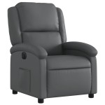 vidaXL Fotoliu rabatabil electric, gri, piele ecologică