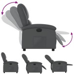 vidaXL Fotoliu rabatabil electric, gri, piele ecologică