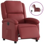 vidaXL Fotoliu rabatabil electric, roșu vin, piele ecologică