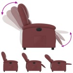 vidaXL Fotoliu rabatabil electric, roșu vin, piele ecologică