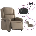 vidaXL Fotoliu rabatabil electric, cappuccino, piele ecologică