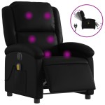 vidaXL Fotoliu electric de masaj rabatabil, negru, piele ecologică