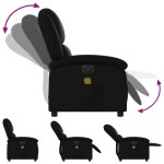 vidaXL Fotoliu electric de masaj rabatabil, negru, piele ecologică