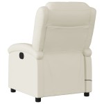 vidaXL Fotoliu electric de masaj rabatabil, crem, piele ecologică