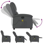 vidaXL Fotoliu de masaj electric rabatabil, gri, piele ecologică vidaXL Fotoliu de masaj electric rabatabil, gri, piele ecologică
