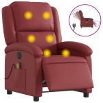 vidaXL Fotoliu de masaj electric rabatabil, roșu vin, piele ecologică vidaXL Fotoliu de masaj electric rabatabil, roșu vin, piele ecologică