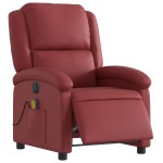 vidaXL Fotoliu de masaj electric rabatabil, roșu vin, piele ecologică vidaXL Fotoliu de masaj electric rabatabil, roșu vin, piele ecologică