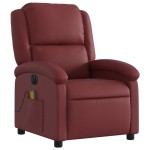 vidaXL Fotoliu de masaj electric rabatabil, roșu vin, piele ecologică vidaXL Fotoliu de masaj electric rabatabil, roșu vin, piele ecologică