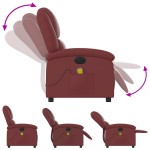 vidaXL Fotoliu de masaj electric rabatabil, roșu vin, piele ecologică vidaXL Fotoliu de masaj electric rabatabil, roșu vin, piele ecologică