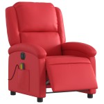 vidaXL Fotoliu electric de masaj rabatabil, roșu, piele ecologică vidaXL Fotoliu electric de masaj rabatabil, roșu, piele ecologică