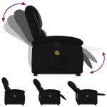 vidaXL Fotoliu de masaj rabatabil cu ridicare negru piele ecologică