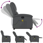 vidaXL Fotoliu rabatabil cu ridicare, gri, piele ecologică vidaXL Fotoliu rabatabil cu ridicare, gri, piele ecologică