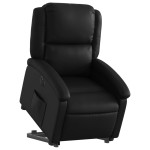 vidaXL Fotoliu rabatabil electric cu ridicare, negru, piele ecologică