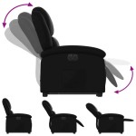 vidaXL Fotoliu rabatabil electric cu ridicare, negru, piele ecologică