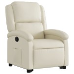 vidaXL Fotoliu rabatabil electric cu ridicare, crem, piele ecologică
