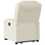 vidaXL Fotoliu rabatabil electric cu ridicare, crem, piele ecologică