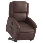 vidaXL Fotoliu rabatabil electric cu ridicare, maro, piele ecologică