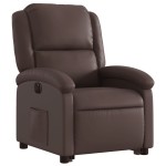 vidaXL Fotoliu rabatabil electric cu ridicare, maro, piele ecologică
