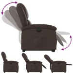 vidaXL Fotoliu rabatabil electric cu ridicare, maro, piele ecologică