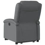 vidaXL Fotoliu rabatabil electric cu ridicare, gri, piele ecologică