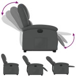 vidaXL Fotoliu rabatabil electric cu ridicare, gri, piele ecologică
