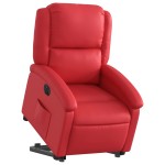 vidaXL Fotoliu rabatabil electric cu ridicare, roșu, piele ecologică