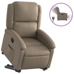 vidaXL Fotoliu rabatabil electric cu ridicare, cappuccino