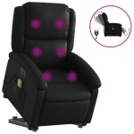 vidaXL Fotoliu electric masaj rabatabil cu ridicare, negru