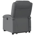 vidaXL Fotoliu masaj rabatabil electric cu ridicare, gri, piele eco