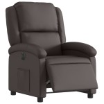 vidaXL Fotoliu rabatabil electric, maro închis, piele naturală