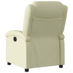 vidaXL Fotoliu rabatabil electric, crem, piele naturală