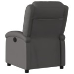 vidaXL Fotoliu rabatabil electric, gri, piele naturală