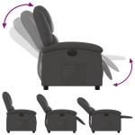 vidaXL Fotoliu rabatabil electric, gri, piele naturală