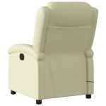 vidaXL Fotoliu de masaj rabatabil electric, crem, piele naturală vidaXL Fotoliu de masaj rabatabil electric, crem, piele naturală