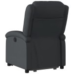vidaXL Fotoliu rabatabil electric cu ridicare, negru, piele naturală