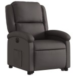 vidaXL Fotoliu rabatabil electric cu ridicare, maro, piele naturală