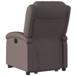 vidaXL Fotoliu rabatabil electric cu ridicare, maro, piele naturală