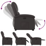 vidaXL Fotoliu rabatabil electric cu ridicare, maro, piele naturală