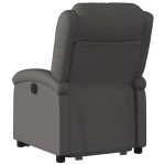 vidaXL Fotoliu rabatabil electric cu ridicare, gri, piele naturală
