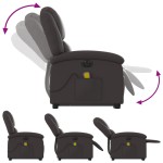 vidaXL Fotoliu electric masaj rabatabil cu ridicare, maro închis