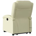 vidaXL Fotoliu electric masaj rabatabil cu ridicare crem piele natural