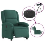vidaXL Fotoliu rabatabil electric, verde închis, catifea vidaXL Fotoliu rabatabil electric, verde închis, catifea