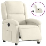 vidaXL Fotoliu rabatabil electric, crem, catifea
