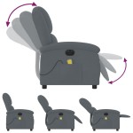 vidaXL Fotoliu electric de masaj rabatabil, gri închis, catifea