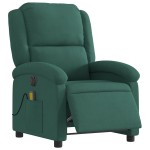 vidaXL Fotoliu electric de masaj rabatabil, verde închis, catifea vidaXL Fotoliu electric de masaj rabatabil, verde închis, catifea
