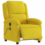 vidaXL Fotoliu de masaj electric rabatabil, galben, catifea