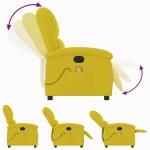 vidaXL Fotoliu de masaj electric rabatabil, galben, catifea